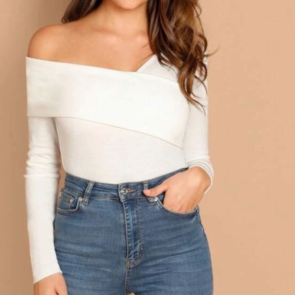 BellanBlue Tops - One Shoulder Ribbed Long Sleeve Top